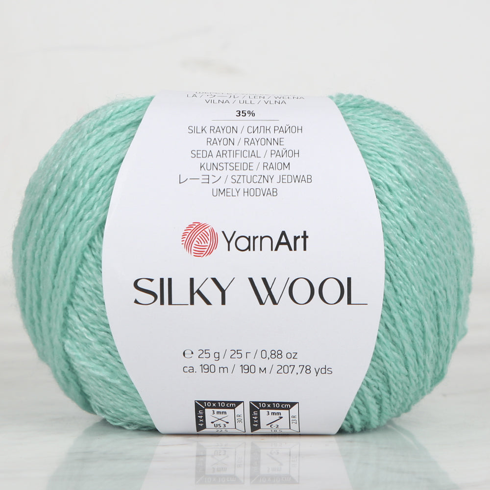 YarnArt SILKY WOOL Yeşil El Örgü İpi - 340